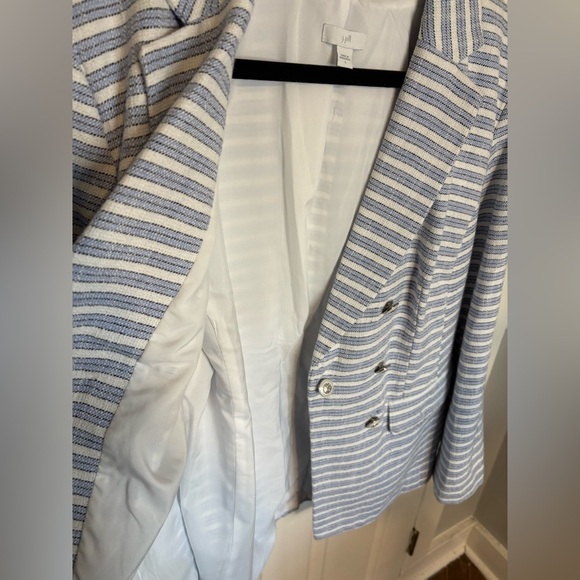 J.Jill Modern Spectator Blazer | White & Light Blue Tweed | Women’s Large - Picture 8 of 11